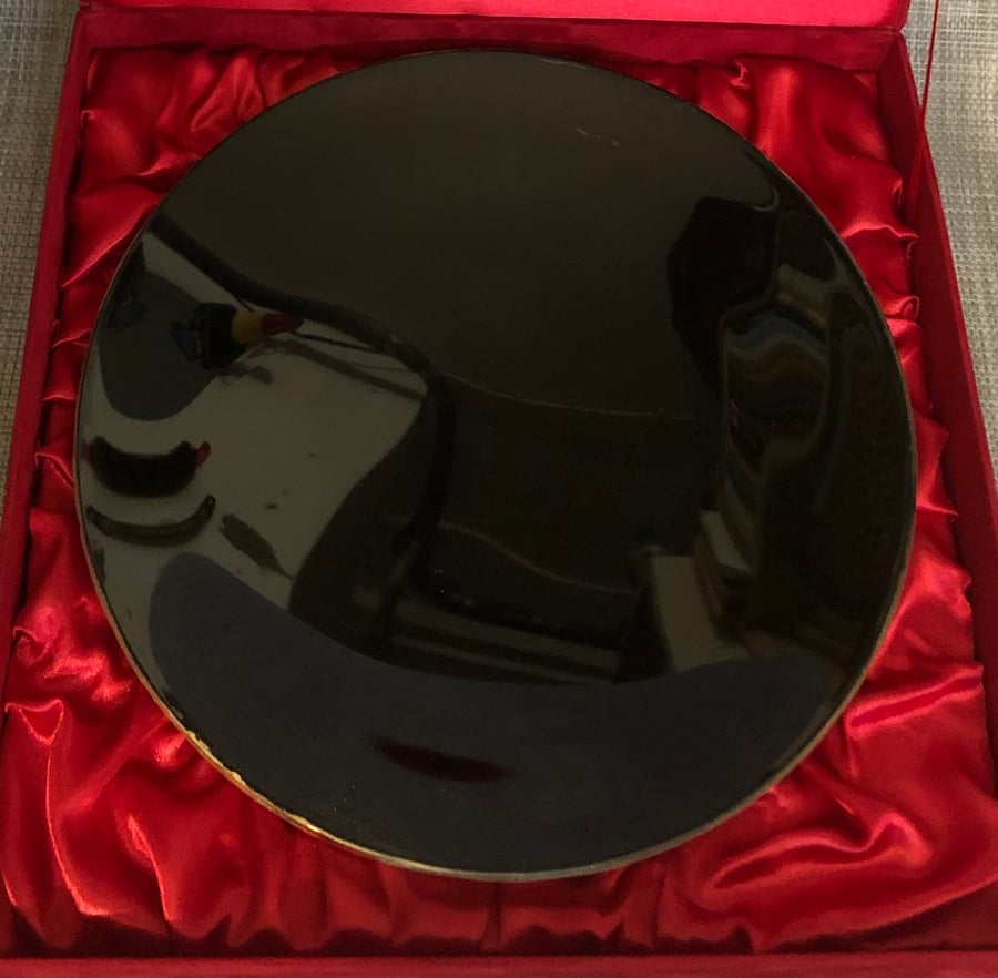 Image of Huge Magical (Black) Mirror in a Handmade Box (diameter 25cm - 10")