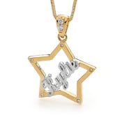 Image of Custom Star Name Pendant - 9ct Solid Yellow Gold with Diamonds
