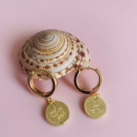 Image 1 of Snake drop Huggie Hoops