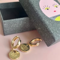 Image 3 of Snake drop Huggie Hoops