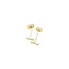 9ct solid gold beaded bar studs