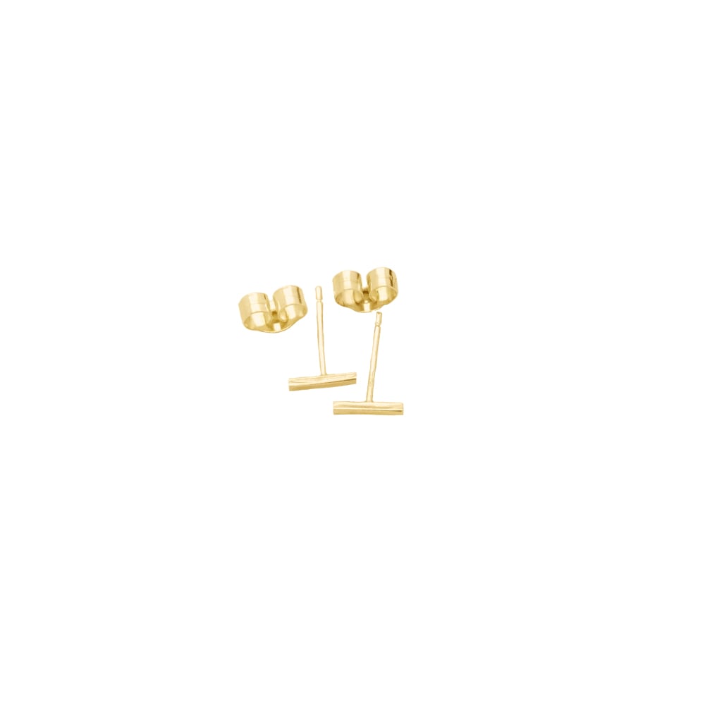 Image of 9ct solid gold square bar studs