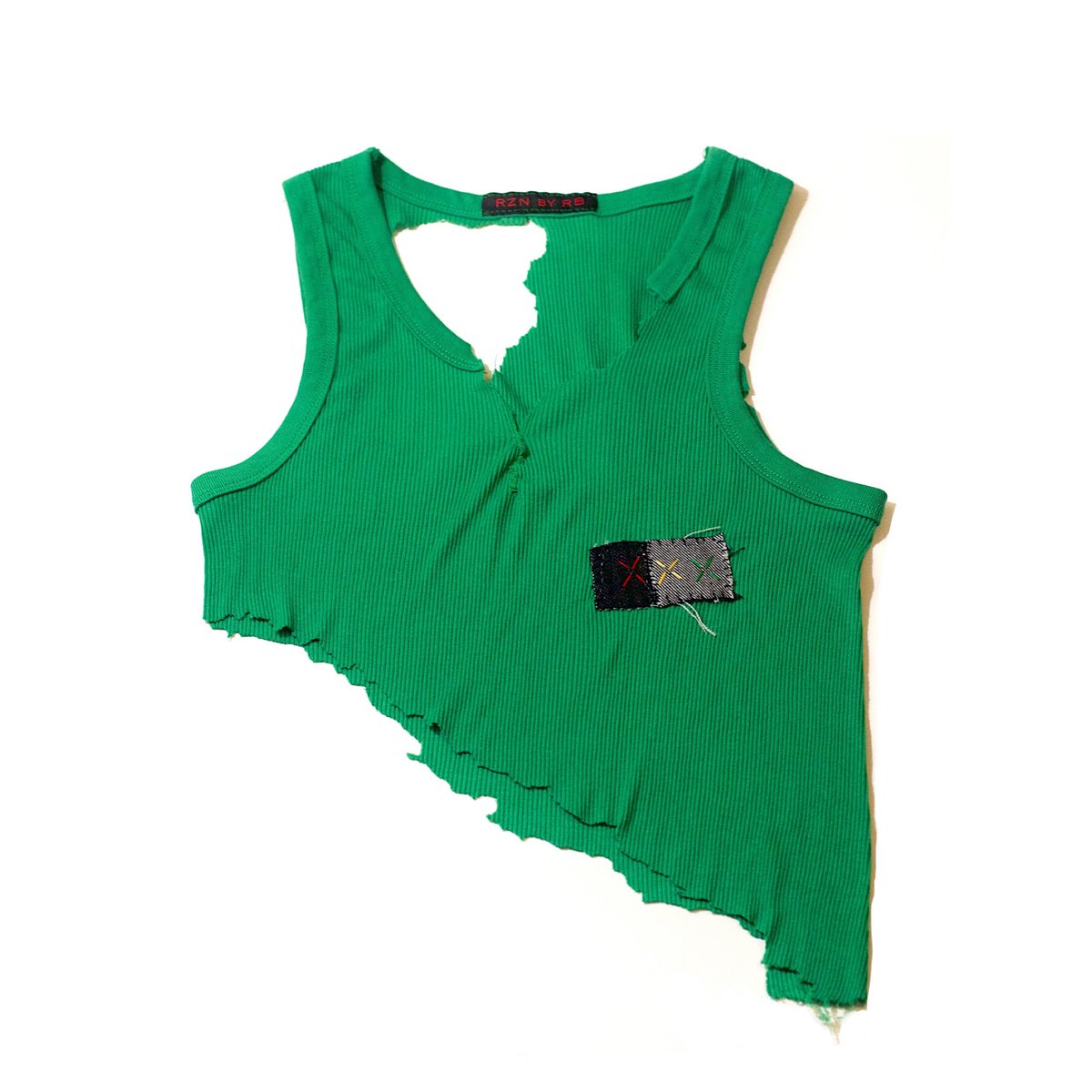 Image of RZN by RB Classic "This is the Greener Side" ribbed tank 