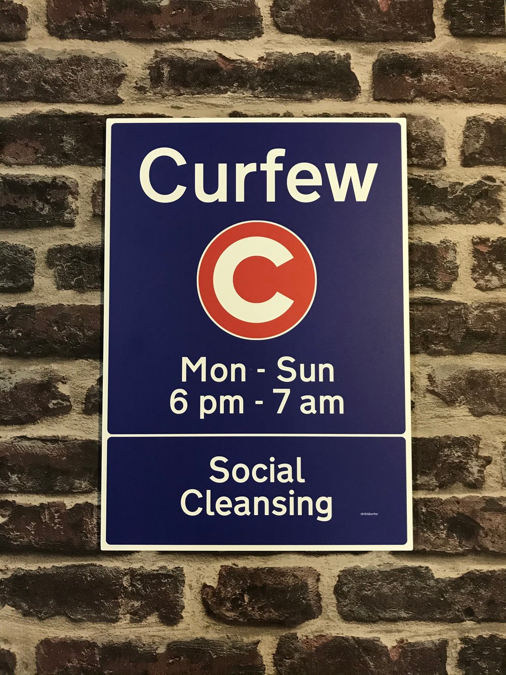 Image of Curfew Metal Sign