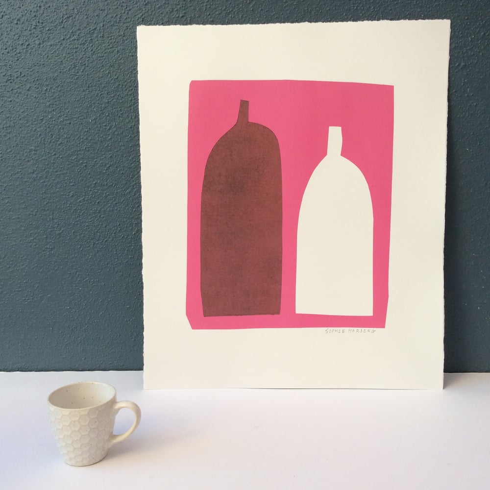 Image of Bottles on Pink