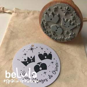 Image of Sello tinta Reyes Magos de Oriente coronas