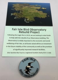 Image 1 of Fair Isle Bird Observatory Pin Badge