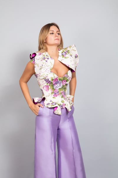 Image of CHAQUETA FLORES LILAS 