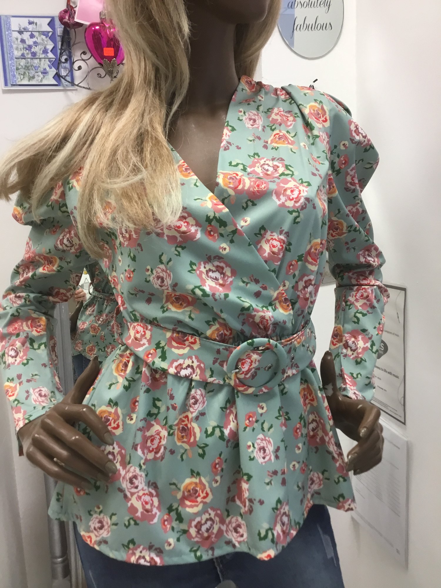 Image of FLORAL BLOUSE TOP 10/12 £11 WAS £22