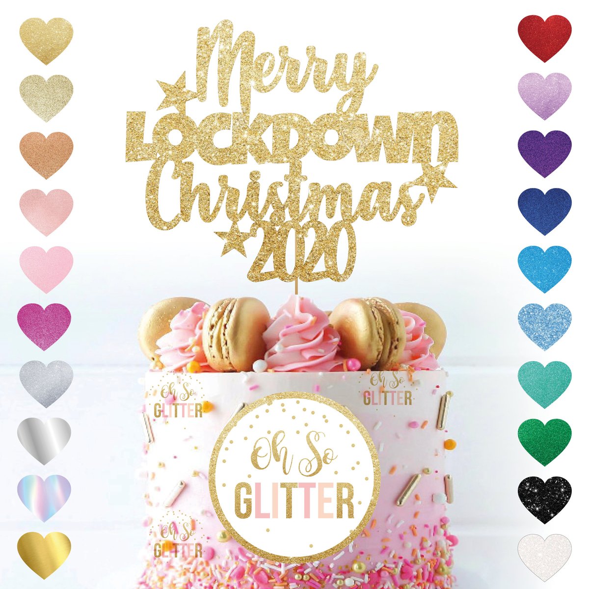 Merry Lockdown Christmas Cake Topper Oh So Glitter