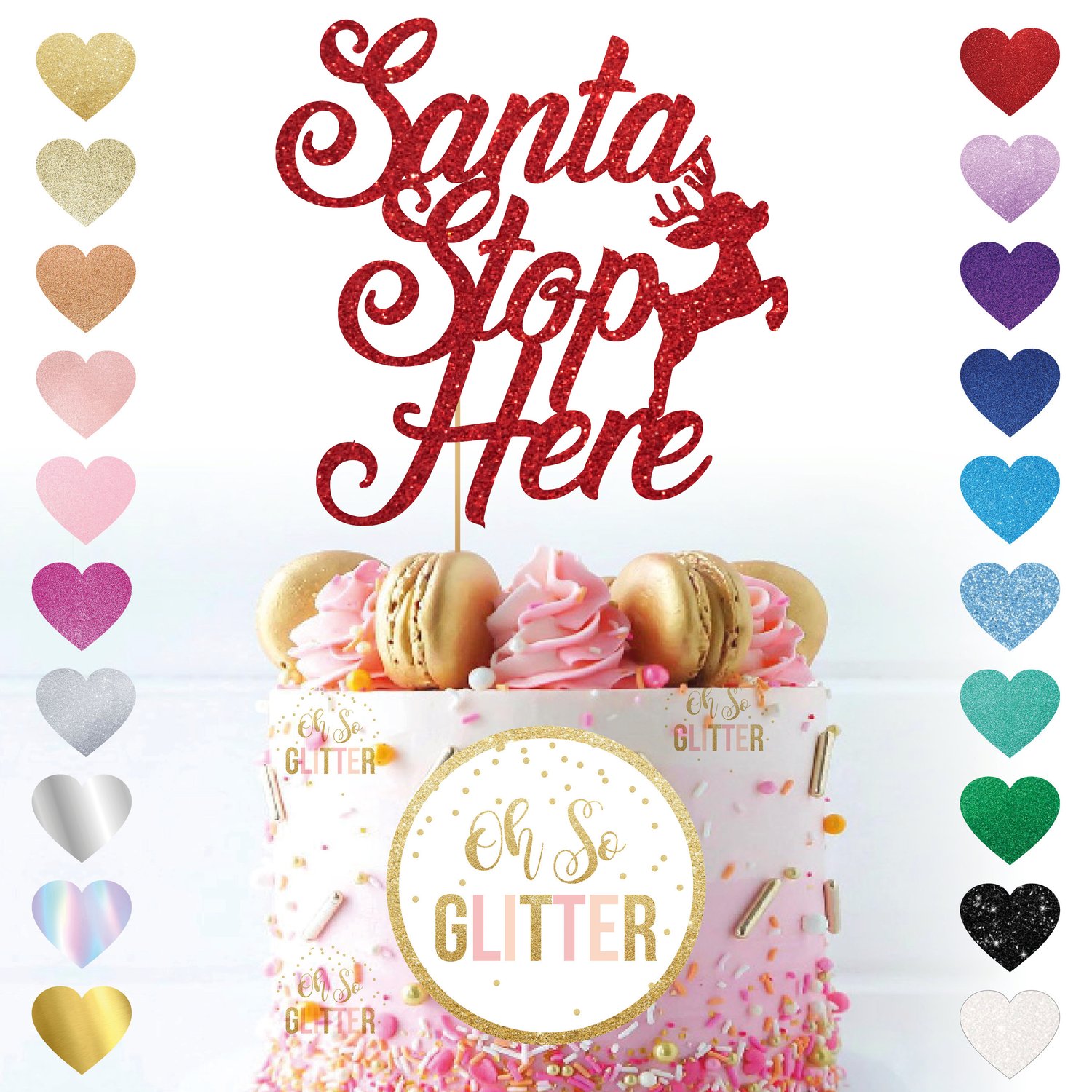 Image of Santa Stop Here Cake Topper