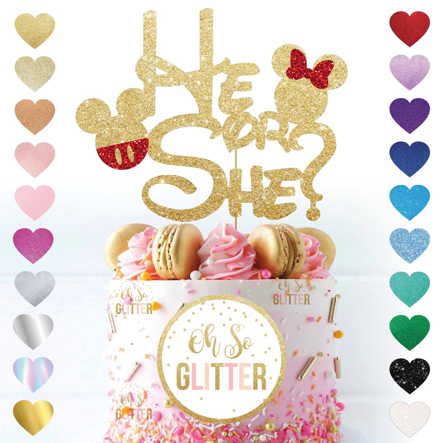 Image of Mouse He or She Cake Topper
