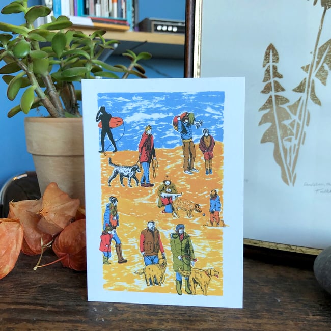 Beach people greetings cards
