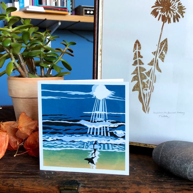 Wave project stencil greetings cards