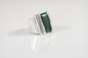 Wide Green  Silver Ring