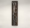 Welcome Sign with Block Text on Knotty Alder