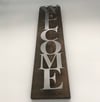 Welcome Sign with Block Text on Knotty Alder