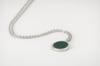 Light Round Pendant Silver Necklace - Green