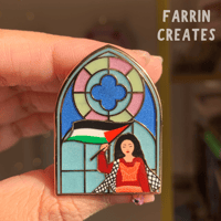 Image 1 of Palestine Stained Glass Enamel Pin