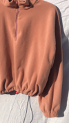 Fleece high zip neck jumper with adjustable elasticated waist