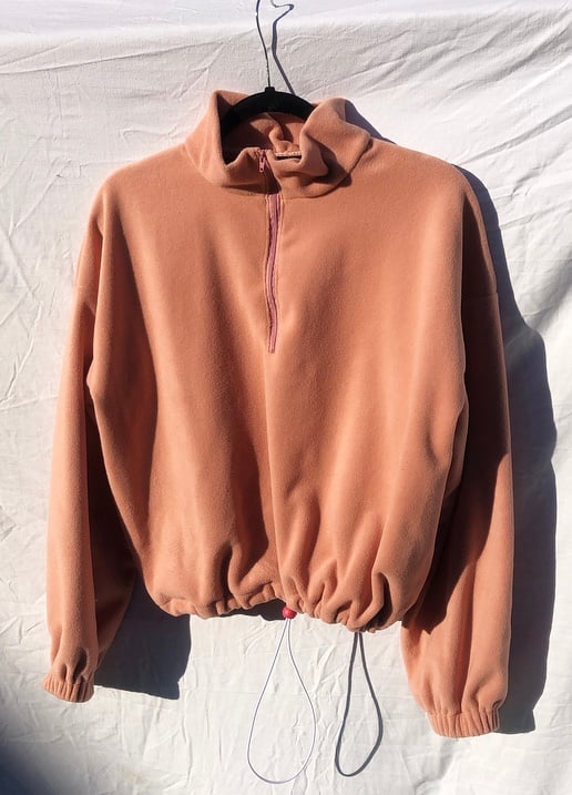 Fleece high zip neck jumper with adjustable elasticated waist