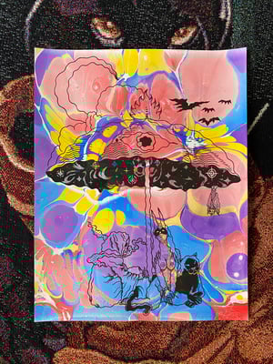 Image of Midnight on Acid Beach marbled print