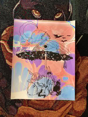 Image of Midnight on Acid Beach marbled print