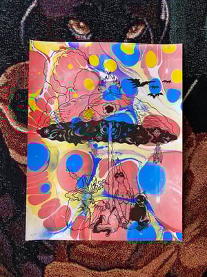 Image of Midnight on Acid Beach marbled print