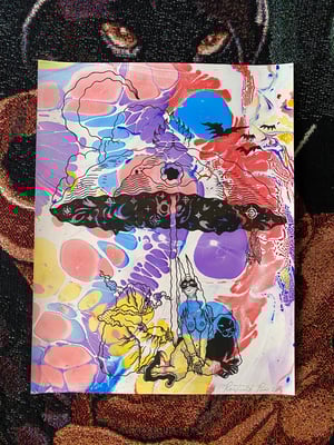 Image of Midnight on Acid Beach marbled print