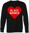 Heart Black Women Sweatshirt