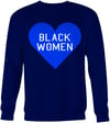 Blue Heart Black Women Sweatshirt