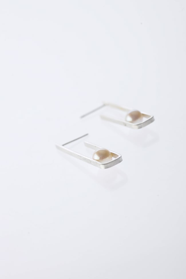 EARINGS silver 925 - pearl  #024-05