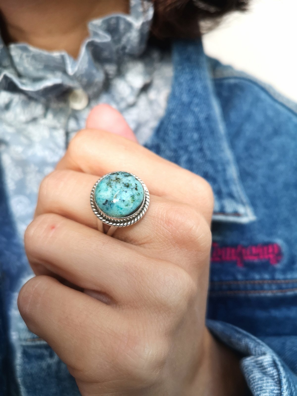 narayan Bague turquoise du tibet taille 55 ref. 6198