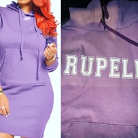 Image 1 of RUPELE VARSITY HOODIE Dress (Purple)