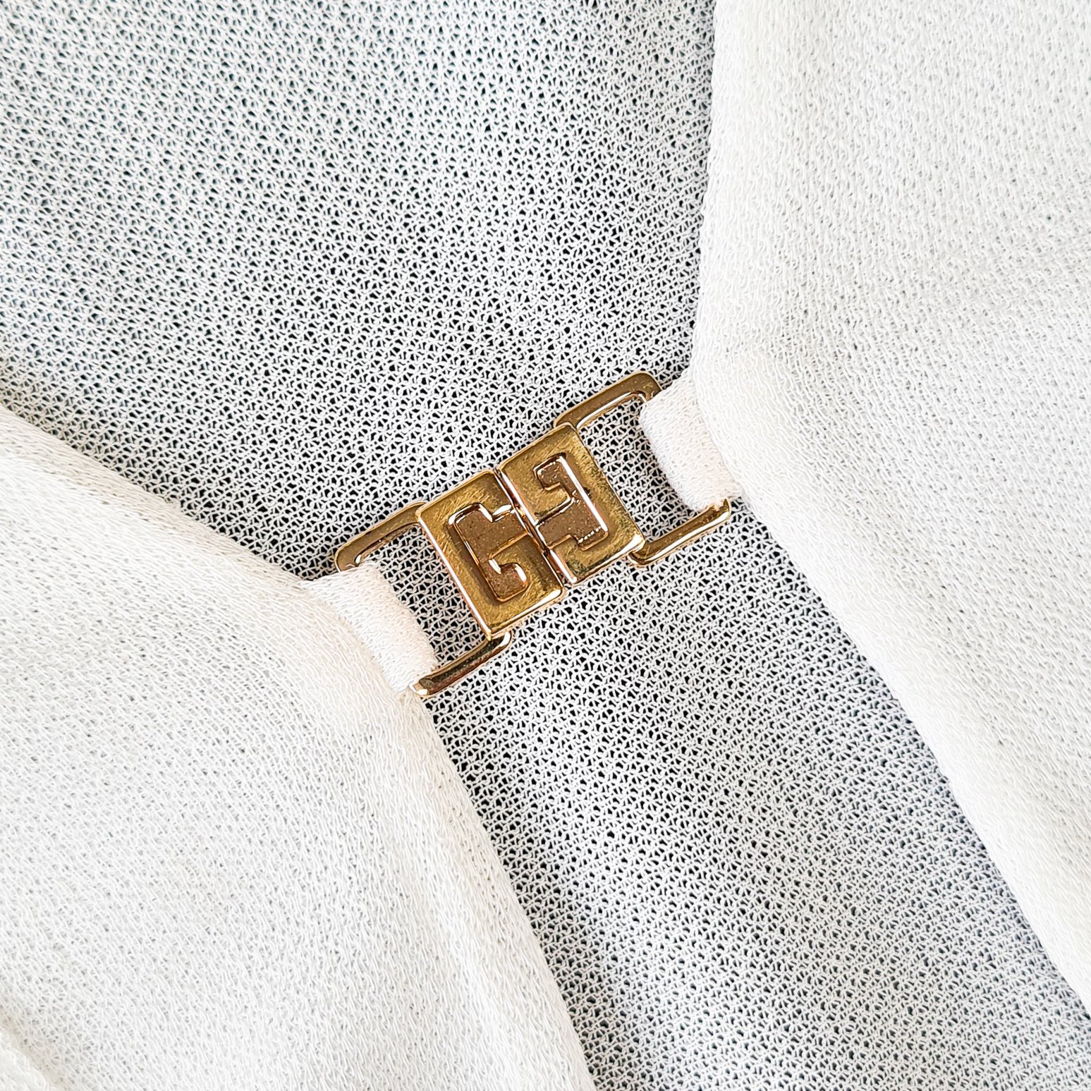 Image of Gucci by Tom Ford SS 1998 Sheer Logo Buckle Top