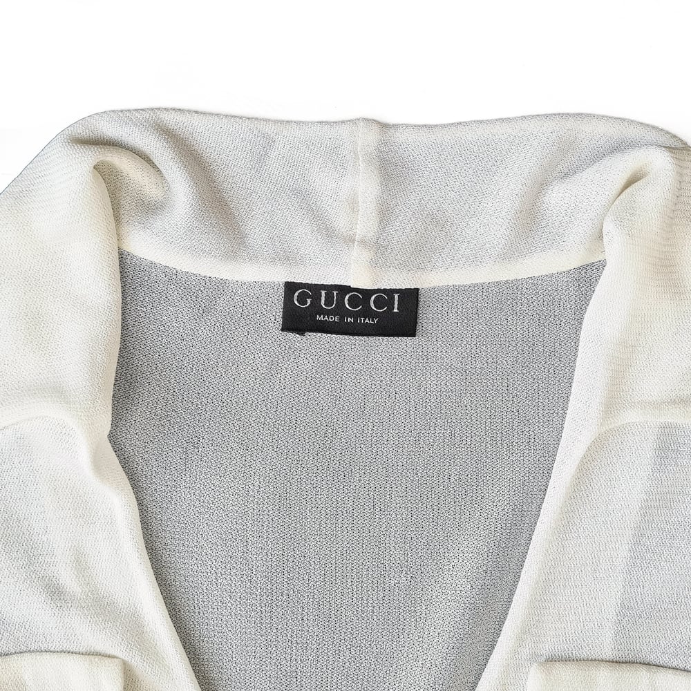 Image of Gucci by Tom Ford SS 1998 Sheer Logo Buckle Top