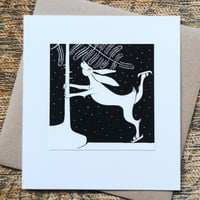 Ice skating hare ~ Christmas Card