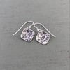 Tiny Diamond-shaped Silver Lace Earrings