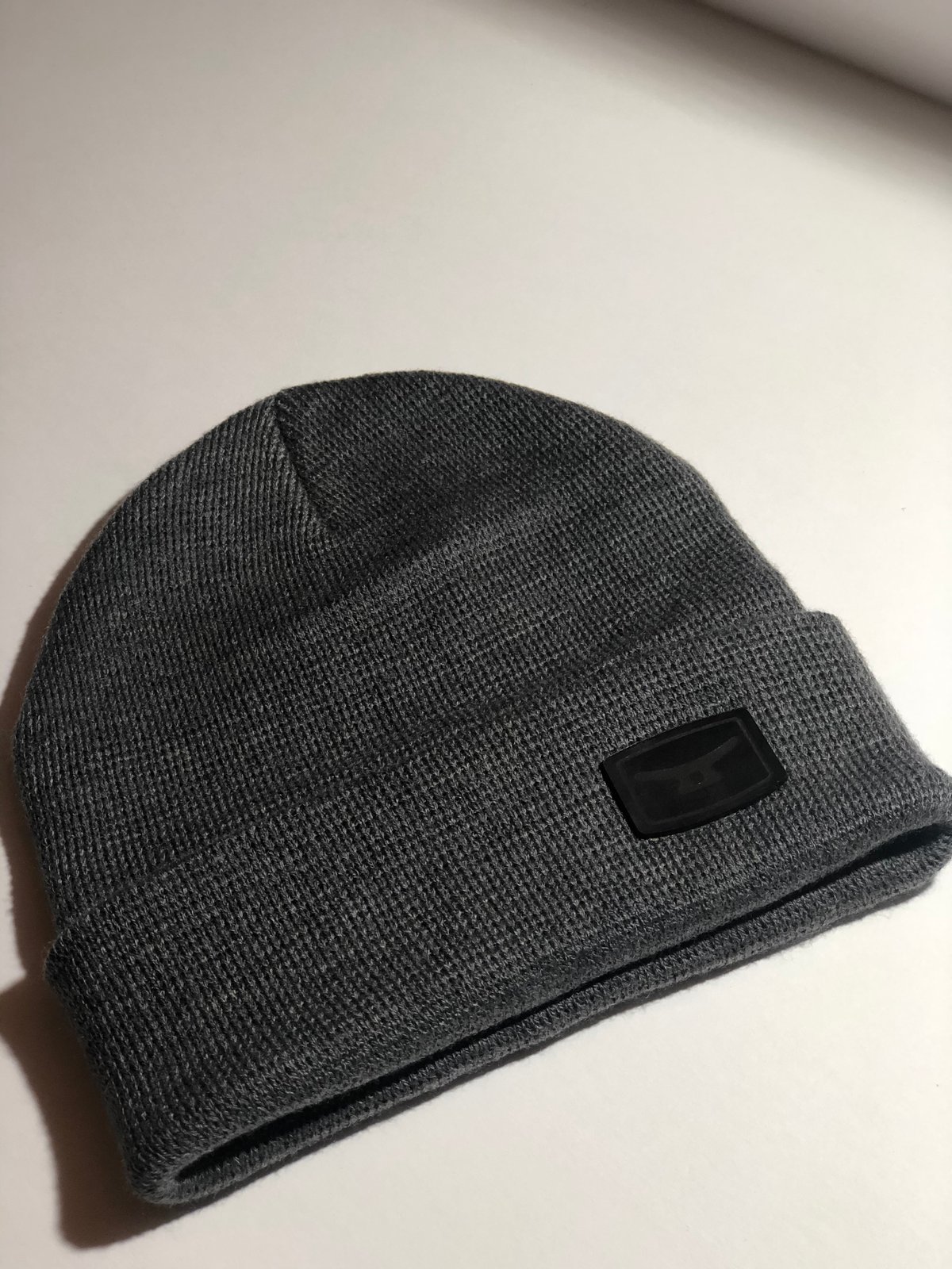 black leather beanie