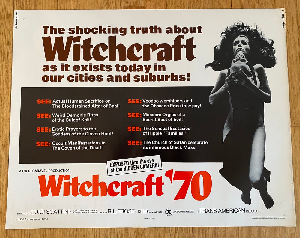 1969 WITCHCRAFT '70 Original U.S. Insert Movie Poster
