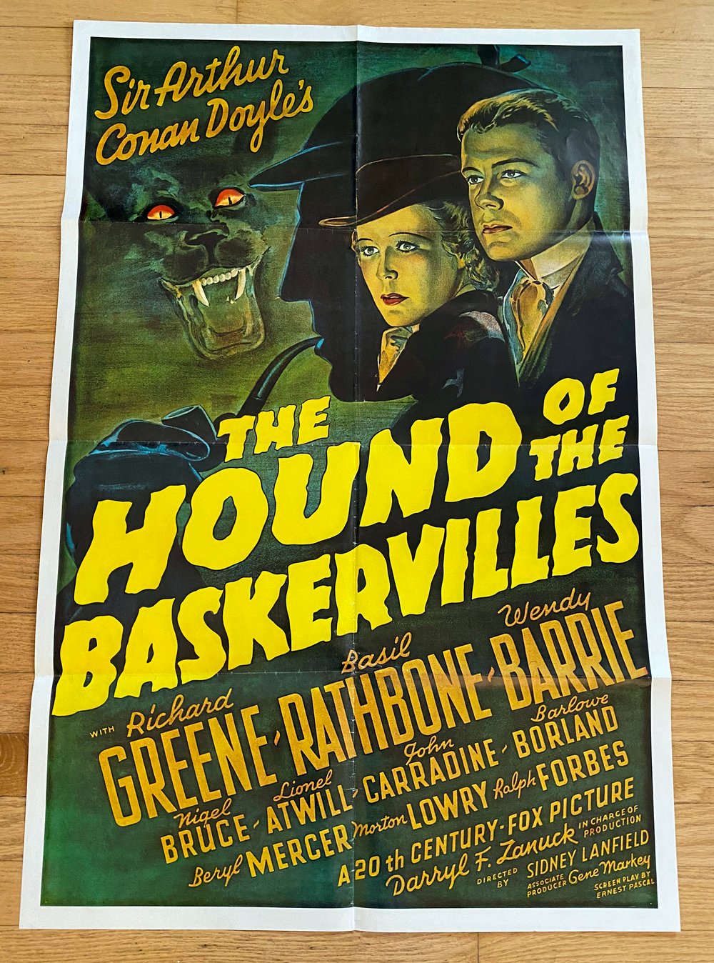 1939 HOUNDS OF THE BASKERVILLE Original 1975 U.S. Re Release One Sheet Movie Poster