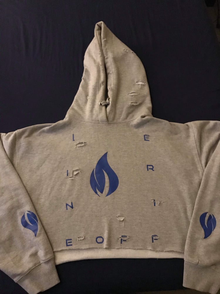 Image of "Distressed Crop Top" Hoodie 