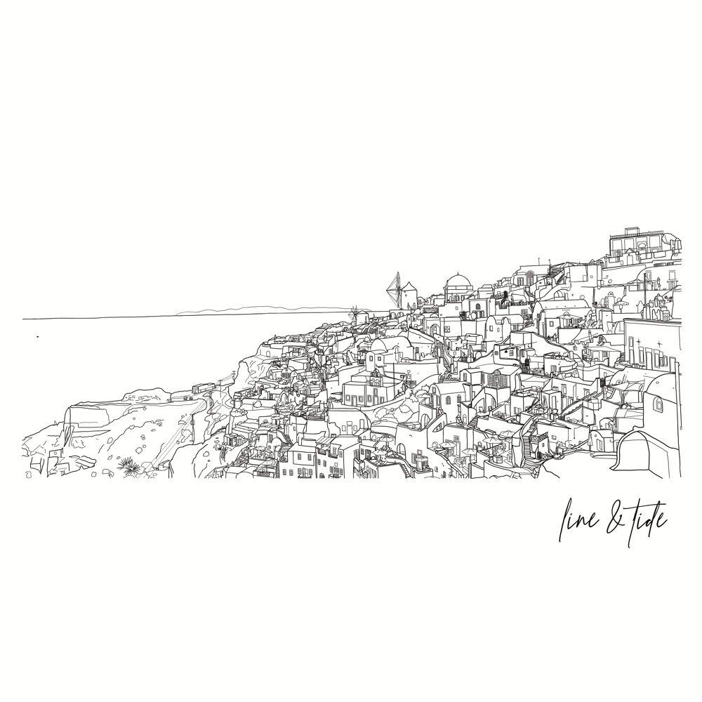 Image of Santorini Coastline Print