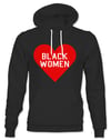 Heart Black Women Black and Red Hoodie
