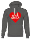 Heart Black Women Red and Black Hoodie