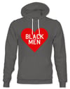 Heart Black Men Gray and Red Hoodie 