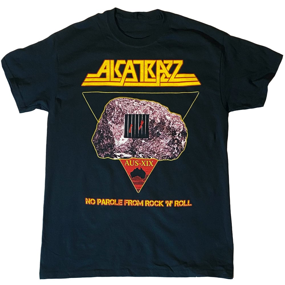 Image of ALCATRAZZ - No Parole From Rock 'N' Roll - SHIRT Aussie Tour Dates on Back