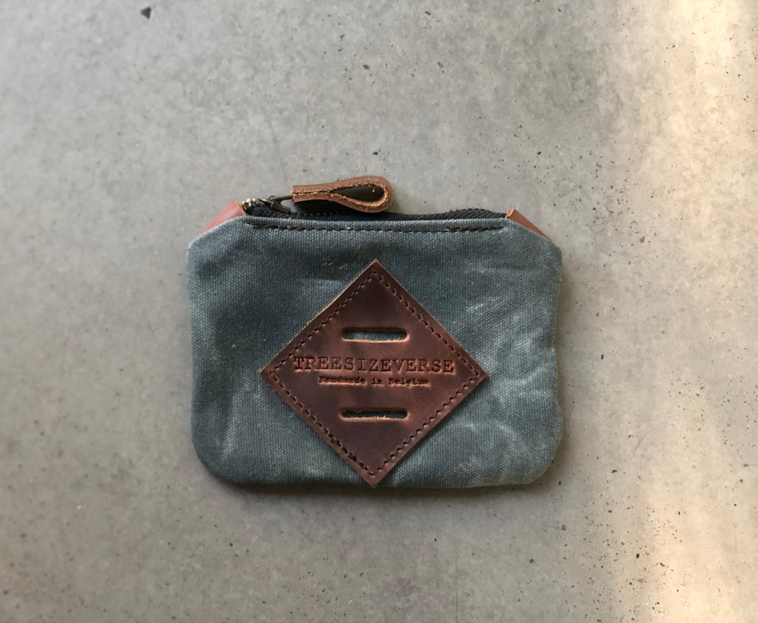 Image of Waxed canvas small pouch / small zipper pouch / coin purse