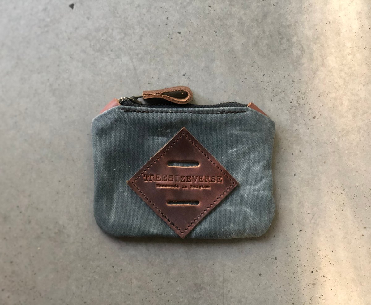 Treesizeverse — Waxed canvas small pouch small zipper pouch