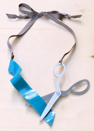 Image of Ribbon and Scissors Statement Necklace